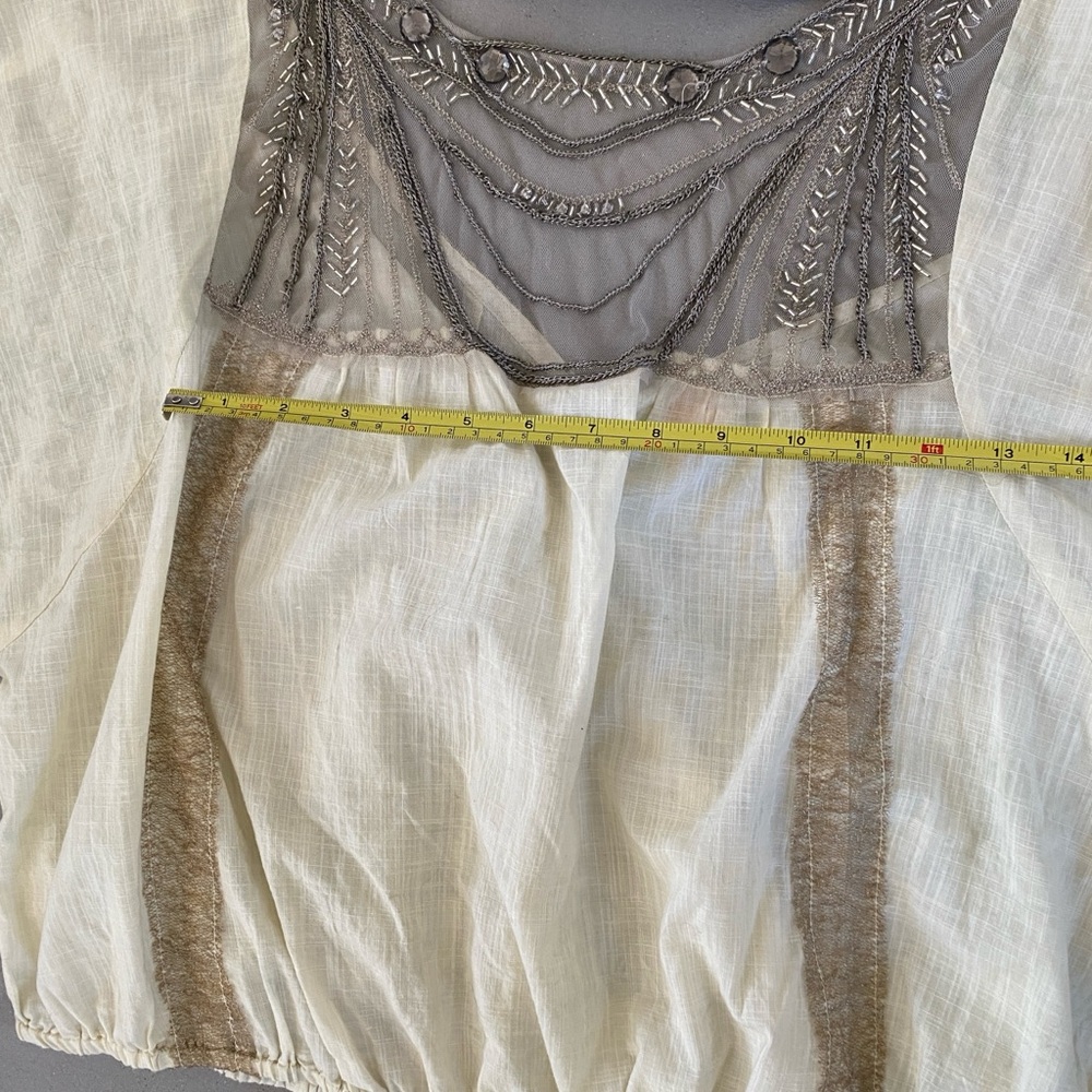 Free People Beaded Low Back Embellished Blouse - med - Picture 12 of 13